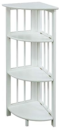 Casual Home 4-Shelves Corner Folding Bookcase, White