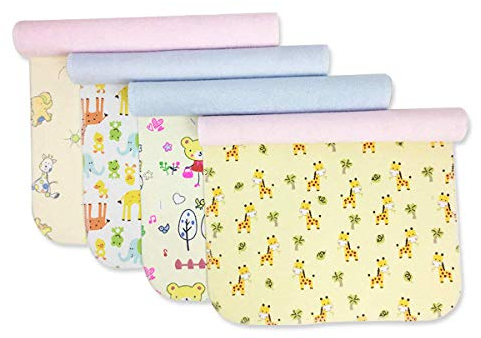 Wickelunterlage, yworld Baumwolle Bambus Faser atmungsaktiv wasserdicht Wickelunterlagen waschbar wiederverwendbare Windeln Liners Mats 4Pack（28 x 20 in）
