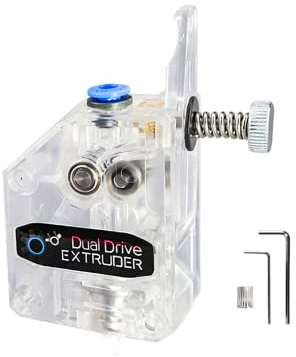 3DMAN Bowden Dual Drive Extruder Universal Geared Extruders for Ender 3 V2/Pro, Ender 3 Series, CR10 Series, Mega S, Tevo Tornado, Wanhao D9, Anet A8 E10, Prusa I3 and DIY 3D Printer - Transparent