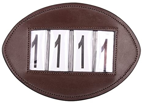 QHP ARBO-INOX® - Supporto per numero di partenza in pelle, con numeri