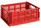 Hay Colour Crate 541462 - Caja de transporte (tamaño M, polipropileno reciclado, 34,5 x 26,5 x 14 cm), color rojo
