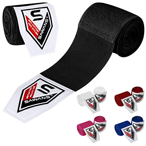 SAWANS Boxen Handbandagen Kampfsport Bandagen Innenhandschuhe Schlagen MMA 2,5 3,5 4,5 Meter Handgelenkstützgurte Elastische Trainingstasche Kampfsport unter den Handknöcheln Schutzhandschuhe