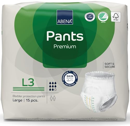 Abena Premium Incontinence Protective Underwear, Abena Pants, Pull-ups, Heavy Absorbency, Level 3, Large, 45 Count