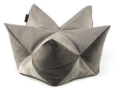 lionto Kronenkissen für Katzen und Kleine Hunde, 85 x 45 cm, Hellgrau | Dekoratives Haustierkissen in Wildlederoptik mit weicher, variabler Füllung als Schlafplatz, Kuschelbett und Rückzugsort