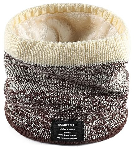 Rayson Loop Schal Damen Winter Baumwolle Strick Neck Warmer mit Fleece Weich Knitted HalswäRmer Damen Warm Gross Lang Rundschal für Männer Damen