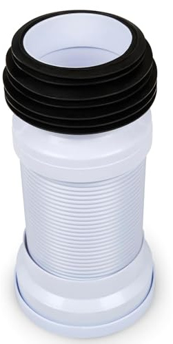 Kudos-Trading - Flexible Toilet Pan Connector Universal WC Flexi Slinky Waste Soil Pipe 200mm-350mm, Adjustable Length, Easy to Install, Anti-Kink & Odour Resistant, Suitable for All Standard Toilets