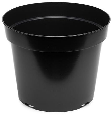 EarlyGrow Round 5-Pack 2 Litre Plastic Plant Pots Nursery Herb Flower Planters Horticulture, Hydroponics, Indoor/Outoor, Household and Garden Plants, Fruits and Vegetables