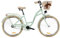 Goetze Style 26 Zoll Damen Citybike, Tiefeinsteiger, 1-Gang, Rücktrittbremse, LED-Beleuchtung, Gepäckträger, Komfortsattel, Schutzbleche, Rattankorb mit Stoffeinsatz, Hollandrad für Stadt & Einkauf!