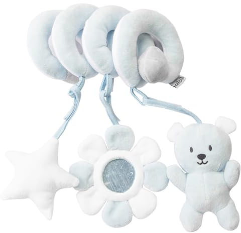 Soft Plush Spiral Stroller Toy, Crinkle Squeaker Soothing Car Seat Bauble, Cute Newborn Accessory Ideal Baby Shower Present For Boys Girls