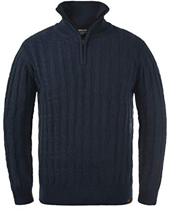 Indicode Paulo herr stickad tröja Troyer grovstickad tröja, Marin (400), 3XL