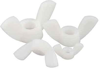 FEEIMOL Nylon Flügelmutter Kunststoff Flügelmuttern Weiß Daumenmuttern M10 (6 Stück)