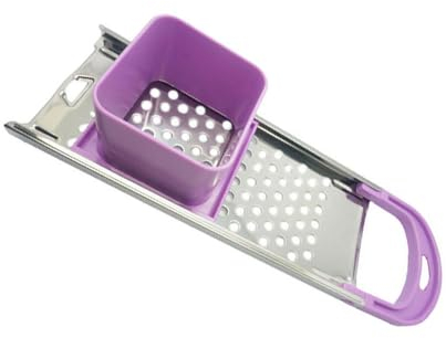 Spaetzle Maker, Stainless Steel Spatzle Pasta Noodle Grater with Safety Pusher, Kitchen Homemade Noodle Tool (Light Purple)
