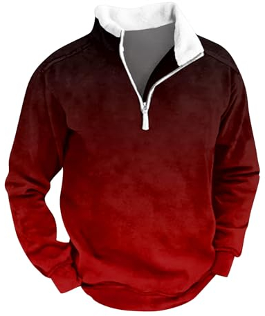 KONG JIMFAN Print Server Großer Kuschelpullover Herren Pollover Weihnachten Pullover Lustig Italien Trikot Fledermauspullover Pullover Lochmuster Schwarz Blusen Tunika Weiß(Wine,XL)