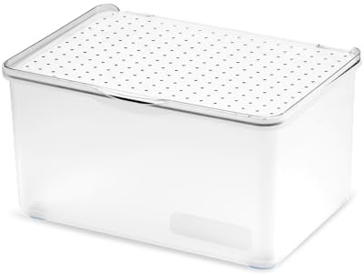 madesmart Large Lid Bin, Blue