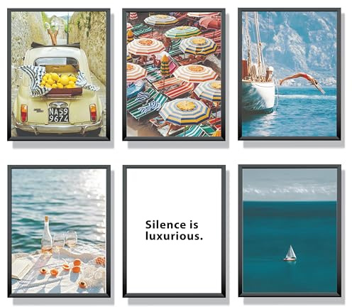 Winund Poster Set 6x 30x40 cm – Moderne Wandbilder für Wohnzimmer & Büro | Boho Bilder Beige im Scandi Stil | Premium Kunstdruck Poster ohne Rahmen, stilvolle Wanddeko