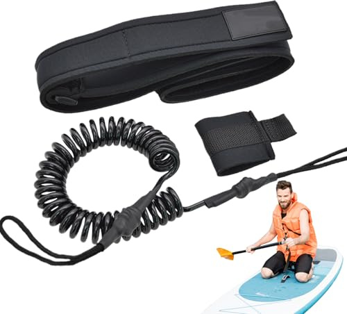 Guinzaglio di sicurezza per paddle | Guinzaglio per tavola da surf | Cinghie a sgancio rapido con attrezzature resistenti all'acqua salata per sport acquatici, kayak, paddle board e manutenzione della