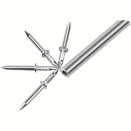 Pernos de doble cabeza galvanizados - Anclajes de pared invisibles sin dejar rastro for muebles de madera con asas lisas 100 piezas