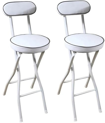 Sgabello da bar pieghevole con schienale, imbottito, portatile, da cucina, altezza 66/71/76 cm, soluzione pieghevole per negozi all'aperto