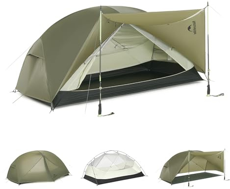 Naturehike Mongar Pro Ultralätt tält Vindtätt Vattentätt Trekkingtält Bärbart 2-personstält 3–4 säsong för camping vandring (Olivgrön/2 personer)