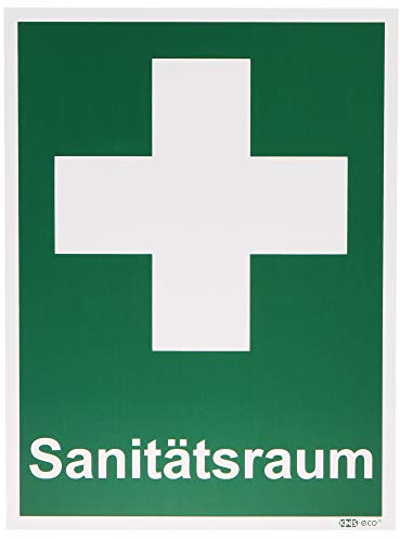 Axppin Rettungsschild Sanitätsraum 150 x 200 mm, Kunststoff, Schild, Grün, Minimalistisch