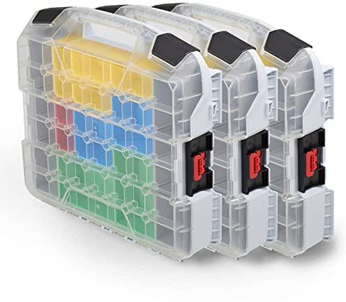 L-BOXX Sortimo W-BOXX 102 grau inkl. Insetboxes 3er Set | Sortimentskasten L-Case | Schraubenbox Aufbewahrung mit Deckel | Kleinteilemagazin Alternative