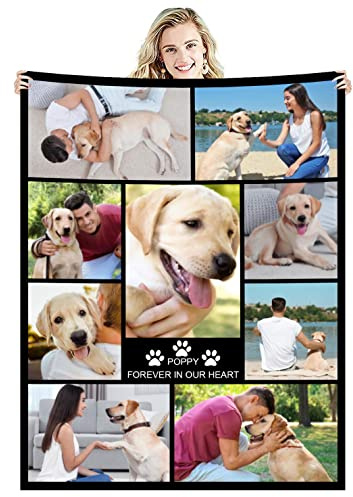 Zmkar Personalisierte Foto Decke Kuscheldecke FotoDecke Mit Eigenen Foto Text Benutzerdefinierte Geburtstag Hochzeit Geschenk Für Erwachsene Baby Haustier Familie Freunde (130x200cm, 9 Fotos)