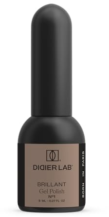 DIDIER LAB Premium Brillant No.01 Flash Gel Polish – Gold UV/LED Glitter Gel With Diamond Shine – Highly Pigmented Self-Levelling Varnish – Long-Lasting High Gloss Colour – Flash Shine Effect – 10ml