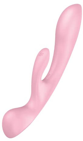 Satisfyer Triple Oh G-Punkt & Klitoris-Stimulator | Dildo-Vibrator mit 3 Motoren | Flexibel & Wasserdicht (IPX7) | 2x12 Vibrationsprogramme | Sex-Spielzeug in rosa für Frauen