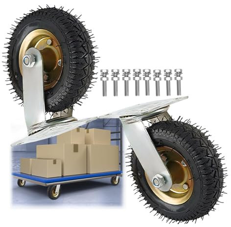 2 stycken tunga lasthjul, gummitransporthjul, tyst stötdämpning 300 kg lastkapacitet Ø 150/200/250 mm bockhjul, för vagnar möbelskoter, transportvagn med kullager hjul luftcykel