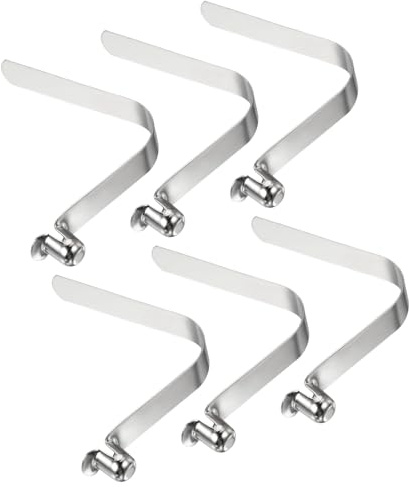 PATIKIL 10x8mm Kajak Paddel Clips, 6er Pack Zeltstangen Clips aus Stahl mit V-förmigem Einzelpin-Druckknopf Federclips zur Fixierung von Rohren für Camping Markise