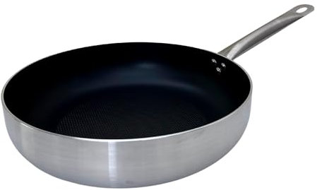 FMprofessional Padella profonda antiaderente 32 cm, rivestimento antiaderente ILAG Essential doppio strato, alta conduttività termica, leggera e resistente alla corrosione, 32 x 7,8 cm, 1 pz.
