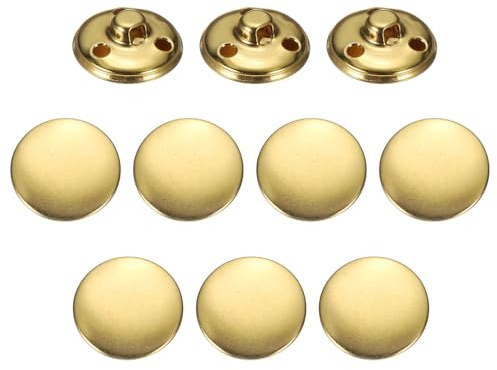 sourcing map 10pcs Metal Antiqued Button 20mm Round Metal Sewing Button Brass Shank Replacement Button for Men Women Blazer Suit Woolen Coat Shirt Jacket Trousers Sewing Crafts, Gold