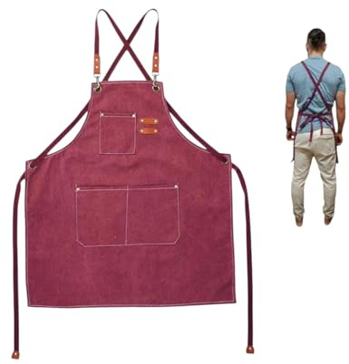 LELE MAKE Delantales de Lona para Hombres y Mujeres | Delantal Hostelería con Bolsillos Talla Única. ¡Ideal para Barbacoa, Hostelería, Jardín, Pintura, etc!
