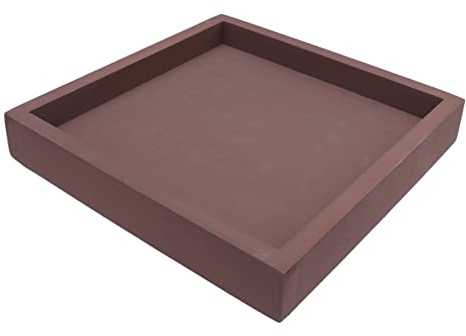 BESPORTBLE Plateau Carré Épaissi pour Pot De Fleurs en Plastique Café 20 x 20 Cm, Support Étanche Intérieur Balcon Jardin, Bac à Plantes Solide Antidérapant Polyvalent