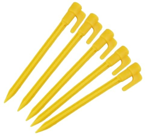 Kunststoff Heringe 100 stücke 14,5 cm Zeltheringe Kunststoff Zelthering 5 Farben Zeltheringe Outdoor Nägel Camping Zelt Zubehör(Yellow)