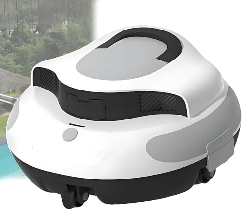 OzcNykt Robot Limpiafondos InaláMbrico con FuncióN De Aparcamiento, Resistente Al Agua Ipx8, para Piscinas Elevadas Planas De 92 M².