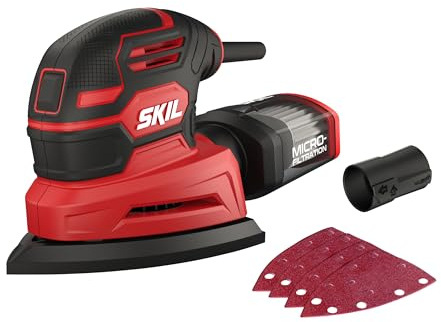 SKIL 7260AA SR1E7260AA Multilijadora de 100 W, para esquinas/bordes, con sistema de recogida de polvo, rodamientos de bolas de alta calidad, diseño ergonómico duradero, diseño ergonómico, operación