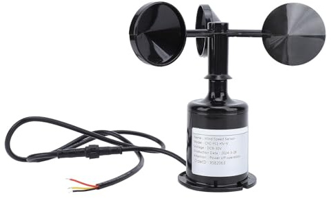 Capteur Vitesse Vent Ultrasonique 3 Coupes, Résistant Intempéries, Précision ±0.5m / s, IP64 - Haute Résistance Pression, Câble Extensible 0.8m, Installation Flexible