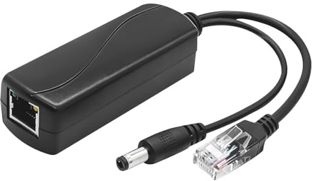PoE-splitter Gigabit 48 V till 12 V DC 2A, IEEE aktiv splitter PoE 802.3af, DC-kontakt 5,5 x 2,1 mm, PoE-adapter för IP-kamera, Ap, Smart Home, 10/100 Mbps upp till 100 meter