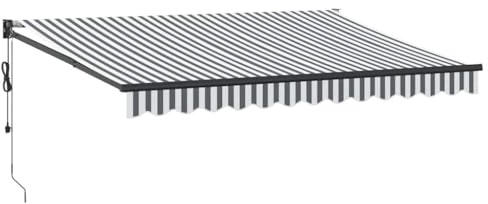 Auvent à bras articulé, anthracite, blanc, 3,5 x 2,5 m