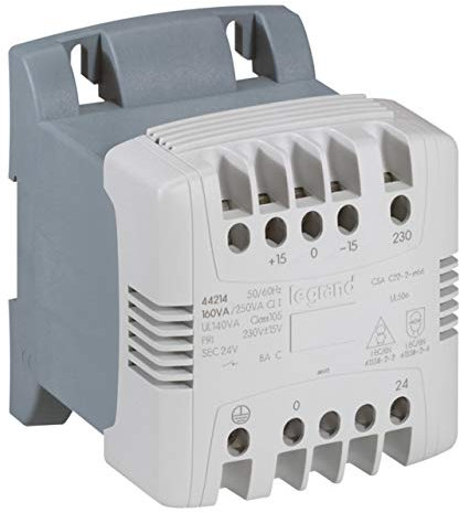 Legrand 044244 Transformateur de Commande et Sécurité à Connexion à Vis Primaire 460V et Secondaire 24V, 160VA