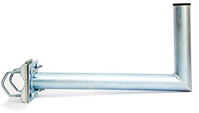 PremiumX Sostegno per balcone/ringhiera per antenna satellitare, antenna parabolica, antenna con attacco a specchio, braccio con morsetti, morsetti dentati in acciaio, diverse lunghezze