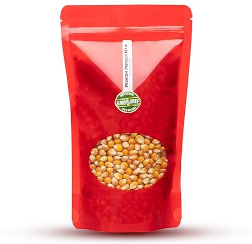 Premium Mushroom Popcorn Kinopopcorn 500 Gramm XL 1:46 Premium Popcorn Popvolumen im wieder verschließbarem Beutel GMO Frei