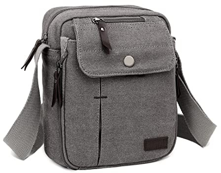 Kono Man Bag Multi Pockets Men's Shoulder Bag Sling Body Bag Men Canvas Messenger Satchel Travel Organiser