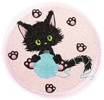 Glitzer - Klett - Patch für den Schulranzen oder Rucksack optional mit Namen | 54 Motive | auch als Anhänger oder zum Aufbügeln | super Geschenk zu Einschulung