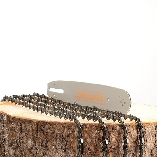 SECURA 4x Sägekette + Schwert 30cm 3/8 1,3 mm 45 TG kompatibel mit Einhell Electrolux Esper Motorsägen