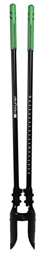 Hooyman Post Hole Digger with Heavy Duty Construction, No-Slip H-Grip Handles, Durable Fiberglass Core, Depth Gauge Markings, and Serrated Head for Digging, Yard Work, Gardening, and Outdoors