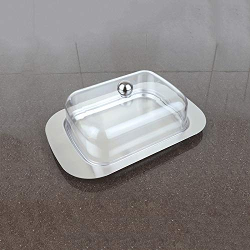 Plats de beurre Plat de beurre en acier inoxydable, récipient au beurre avec couvercle, peut être utilisé comme casse-croûte, boîte à fromage, boîte à main-d'œuvre, porte-beurre polyvalent Stockage de