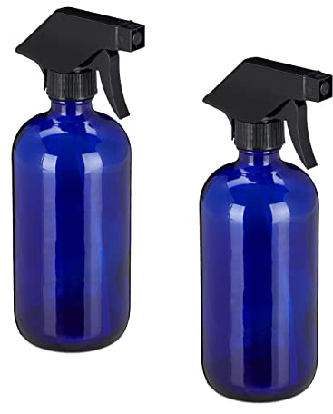 Relaxdays 4X Spruzzino Nebulizzatore, Set x500 ml di Bottiglie Spray Vuote, Vaporizzatore per Parrucchieri, Pulizia, Blu