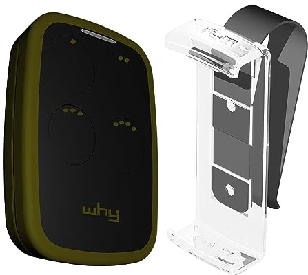 WHY EVO NOA Telecomando rolling code multifrequenza da 280 a 868 mhz con Visor Clip, apricancello autoapprendente programmabile, radiocomando ad ampio raggio con 4 pulsanti, Deep Green
